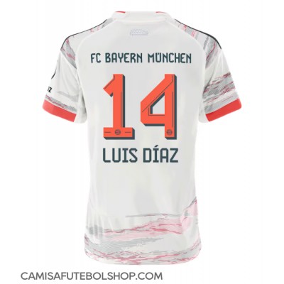 Camisa de time de futebol Bayern Munich Luis Diaz #14 Replicas 2º Equipamento Feminina 2025-26 Manga Curta Camisa de time de futebol Bayern Munich Luis Diaz #14 Replicas 2º Equipamento Feminina 2025-26 Manga Curta